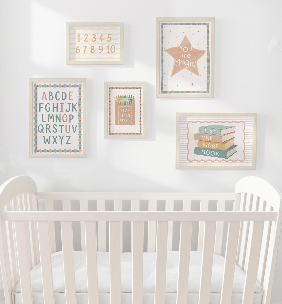 Educational Gallery Wall Art for Nursery – ABC, Numbers, Crayons & "You are Magic" Prints - RoseRowanDesign -