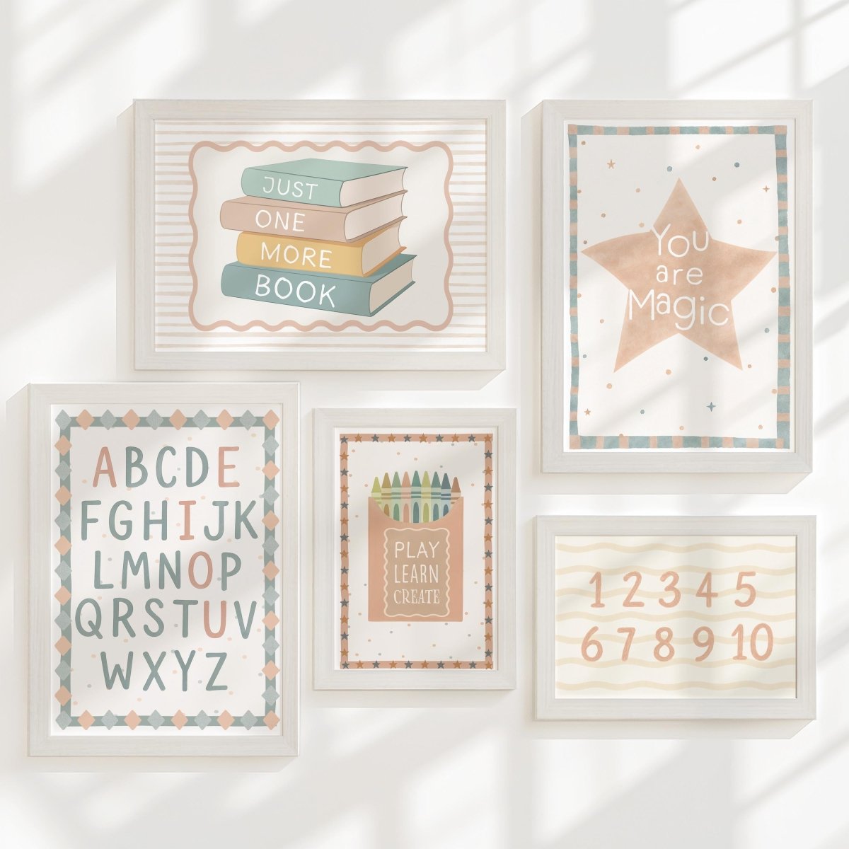 Educational Gallery Wall Art for Nursery – ABC, Numbers, Crayons & "You are Magic" Prints - RoseRowanDesign -