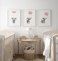 Load image into Gallery viewer, Elephant Nursery Prints | Set of 3 | Pink Balloon Wall Art for Baby Girl's Bedroom - RoseRowanDesign -