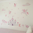 Load image into Gallery viewer, Fairy & Unicorn Castle Wall Stickers – Removable Nursery Decals