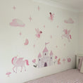Load image into Gallery viewer, Fairy & Unicorn Castle Wall Stickers – Removable Nursery Decals