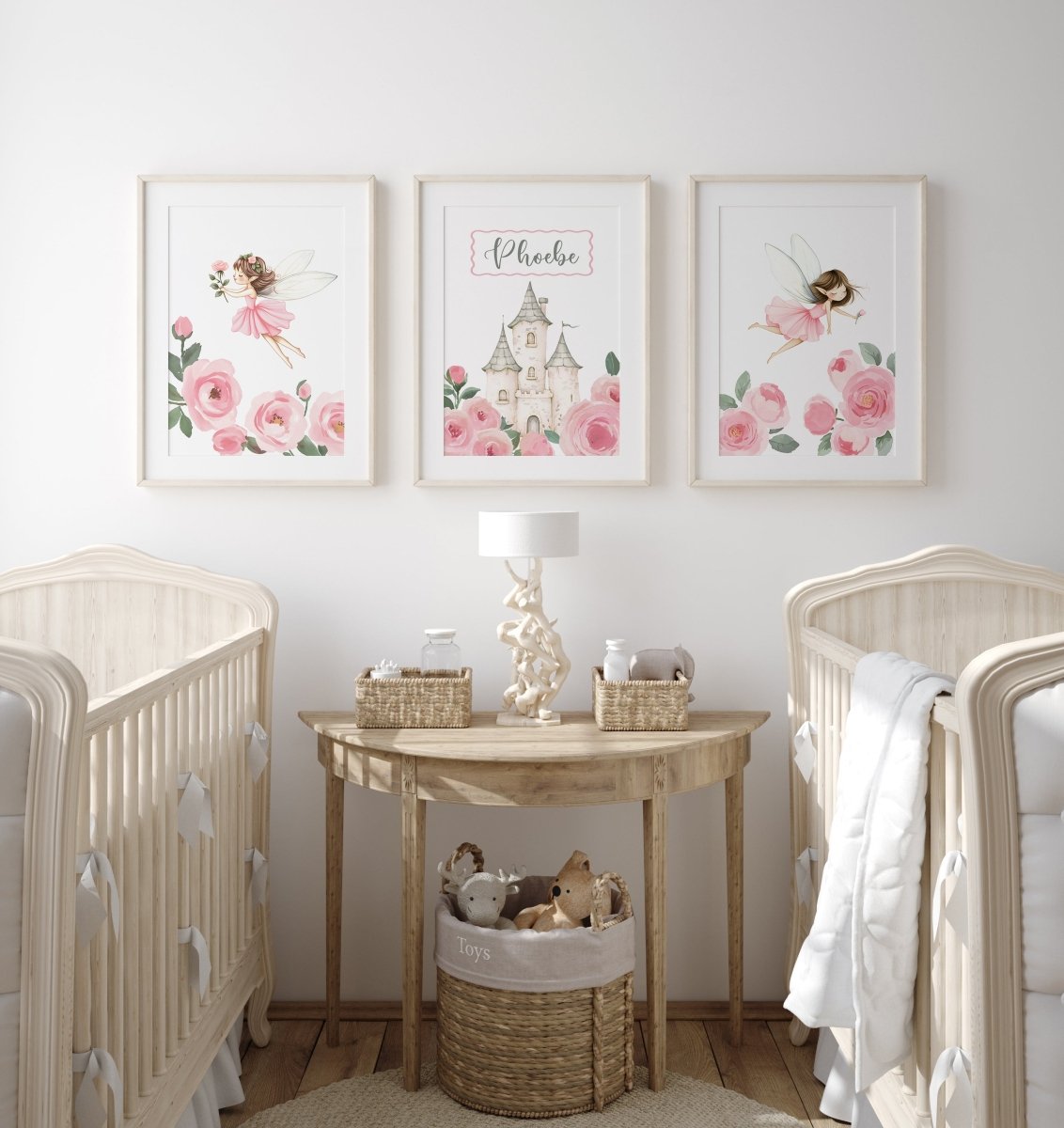 Fairy Castle Personalised | Set of 3 Prints | Girls Nursery, Bedroom or Playroom - RoseRowanDesign - Wall Art