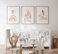 Load image into Gallery viewer, Fairy Nursery Prints | Set of 3 | Personalised Castle Wall Art for Girls' Room - RoseRowanDesign -