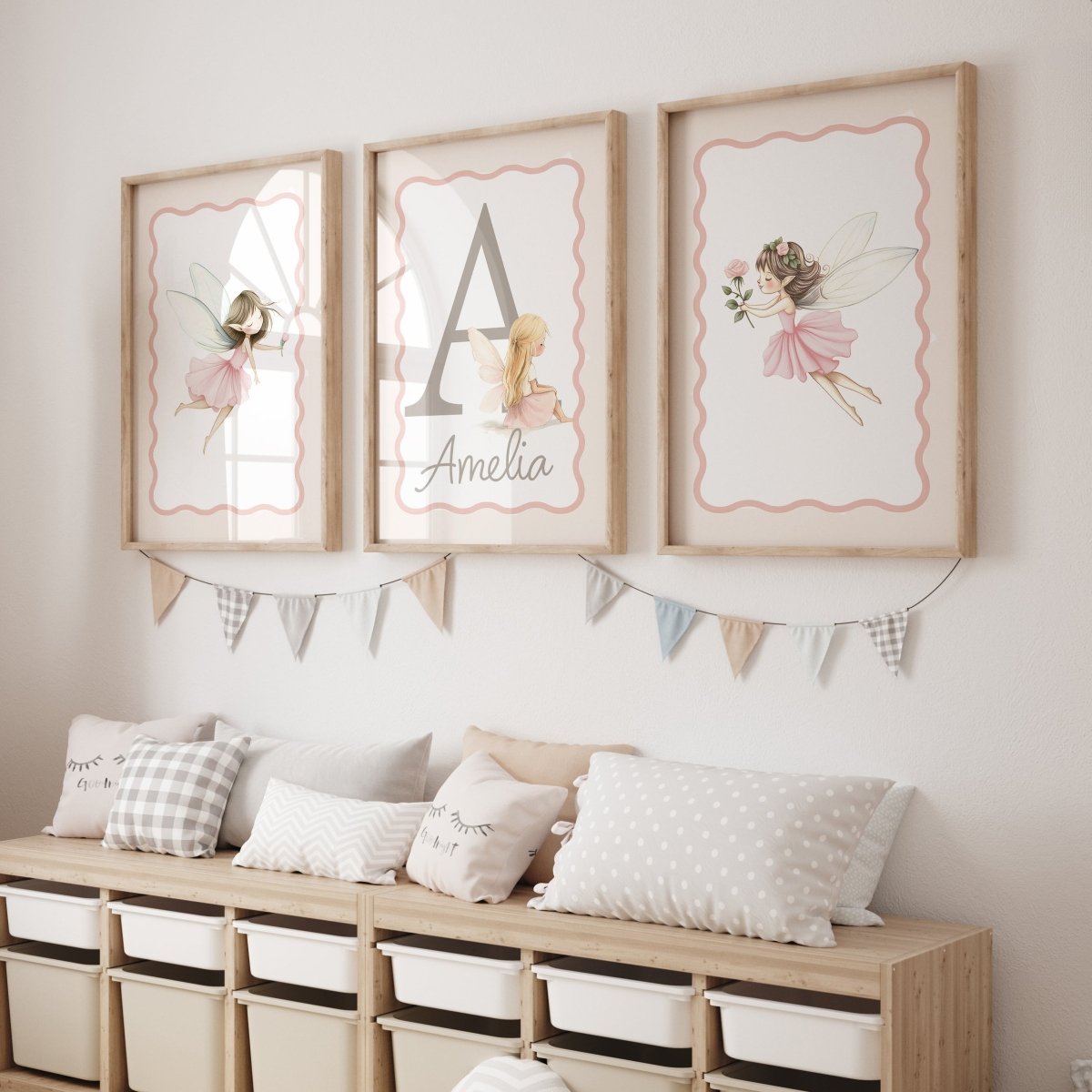 Fairy Personalised | Set of 3 Prints | Girls bedroom - RoseRowanDesign - Wall Art