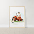 Load image into Gallery viewer, Farm Animal Nursery Prints | Set of 3 | Tractor & Animal Wall Art for Baby Boys' Bedroom & Playroom - RoseRowanDesign -