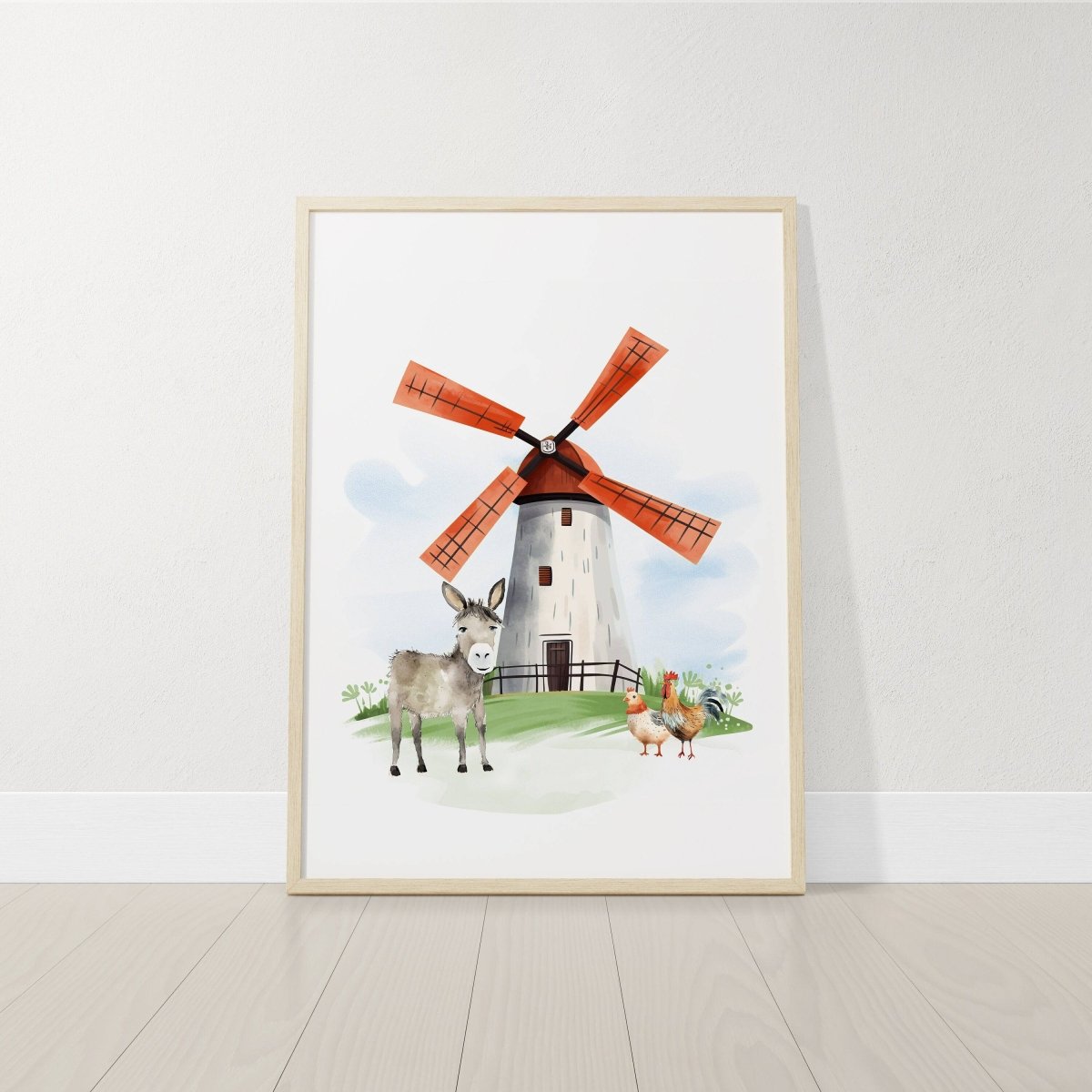 Farm Animal Nursery Prints | Set of 3 | Tractor & Animal Wall Art for Baby Boys' Bedroom & Playroom - RoseRowanDesign -