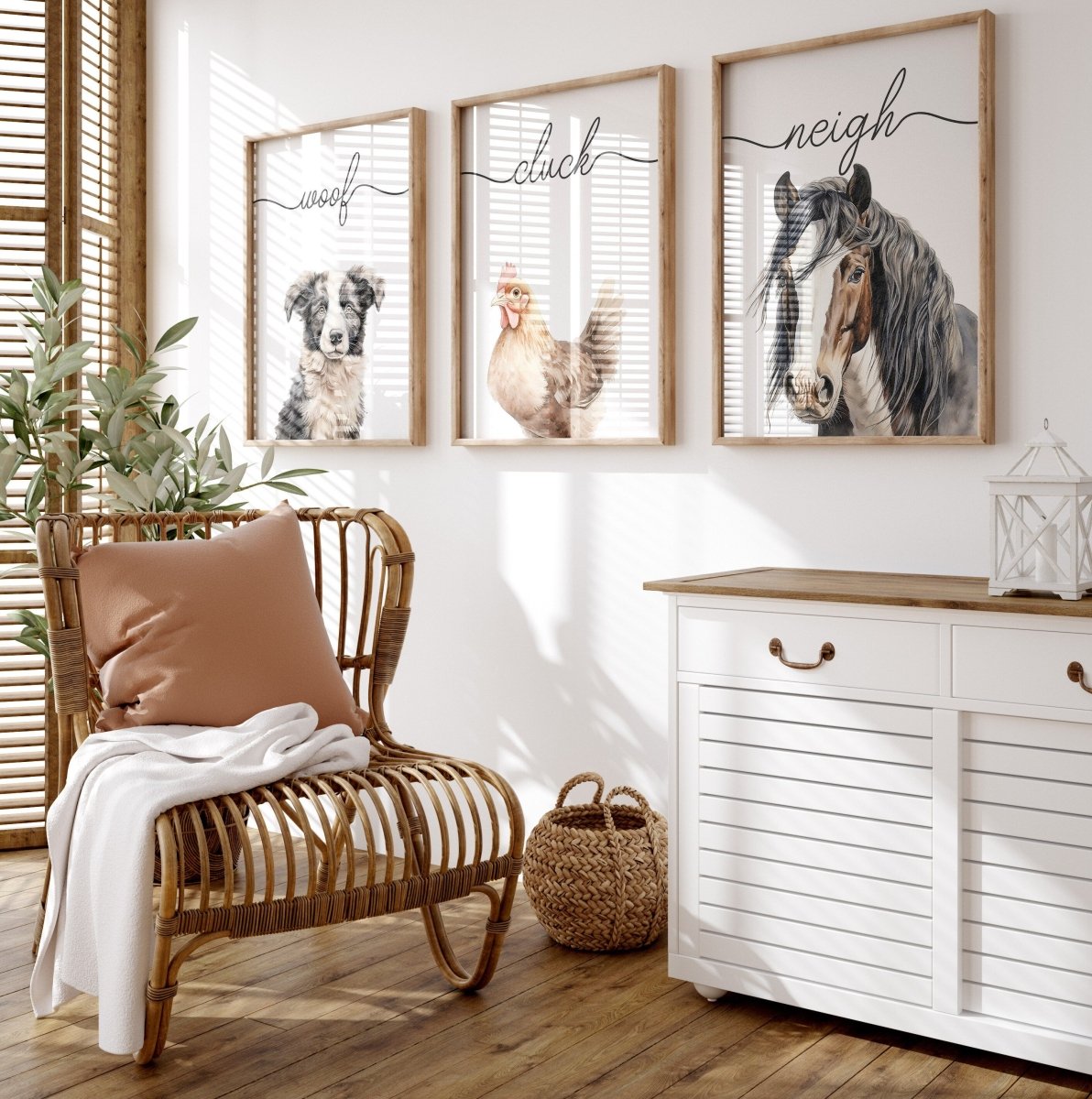 Farm Animal Nursery Prints | Set of 6 Wall Art with Quotes for Baby Room | Neutral Decor - RoseRowanDesign - Wall Art