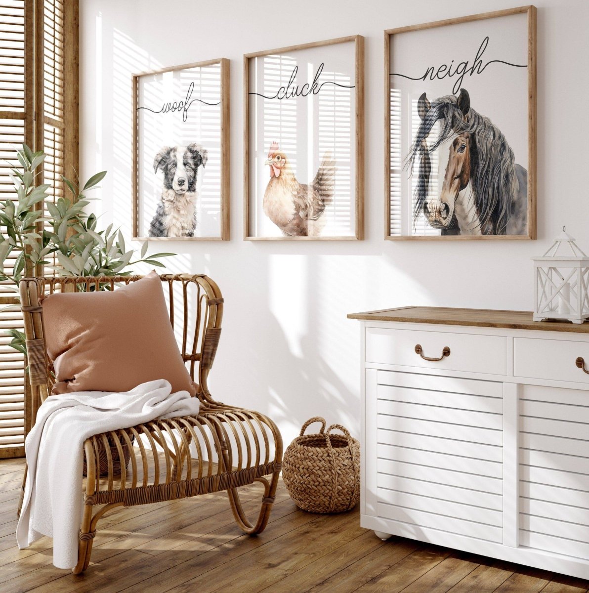 Farm Animal Nursery Prints | Set of 6 Wall Art with Quotes for Baby Room | Neutral Decor - RoseRowanDesign - Wall Art