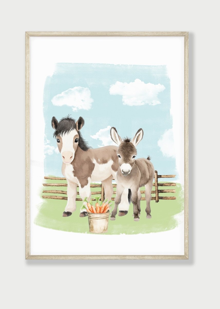 Farm Animal Nursery Wall Art | Set of 3 Farm Prints | Barnyard Theme Decor for Boys Room - RoseRowanDesign - Wall Art