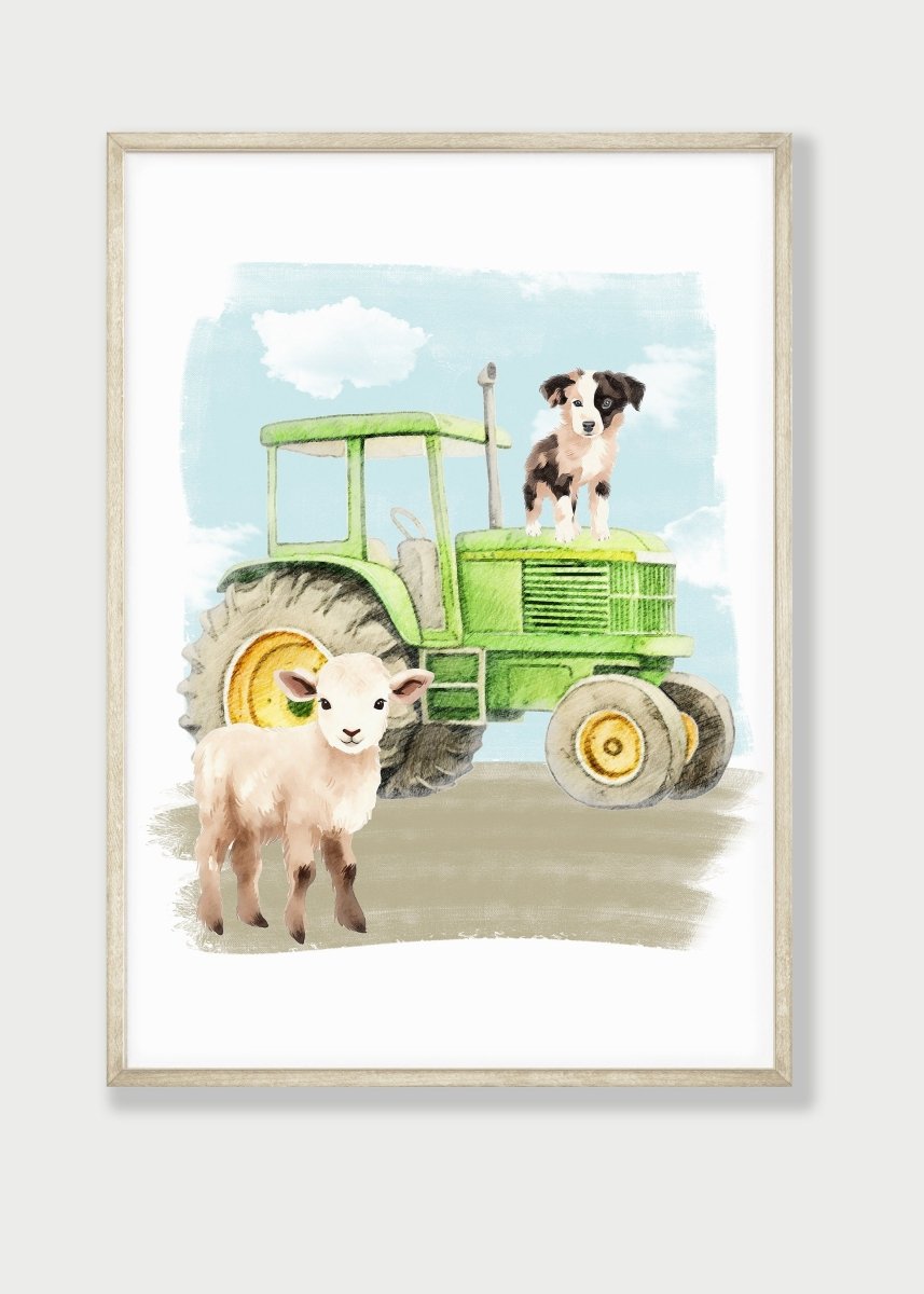 Farm Animal Nursery Wall Art | Set of 3 Farm Prints | Barnyard Theme Decor for Boys Room - RoseRowanDesign - Wall Art