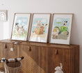 Load image into Gallery viewer, Farm Animal Nursery Wall Art | Set of 3 Farm Prints | Barnyard Theme Decor for Boys Room - RoseRowanDesign - Wall Art