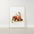 Load image into Gallery viewer, Farm Nursery Prints | Set of 3 | Tractor & Red Barn Wall Art for Baby Boys' Room - RoseRowanDesign -
