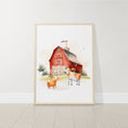 Load image into Gallery viewer, Farm Nursery Prints | Set of 3 | Tractor & Red Barn Wall Art for Baby Boys' Room - RoseRowanDesign -