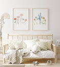 Load image into Gallery viewer, Flower Prints for Girls' Bedroom | Set of 2 | Wildflower Nursery Wall Art for Boho & Scandi Rooms - RoseRowanDesign -