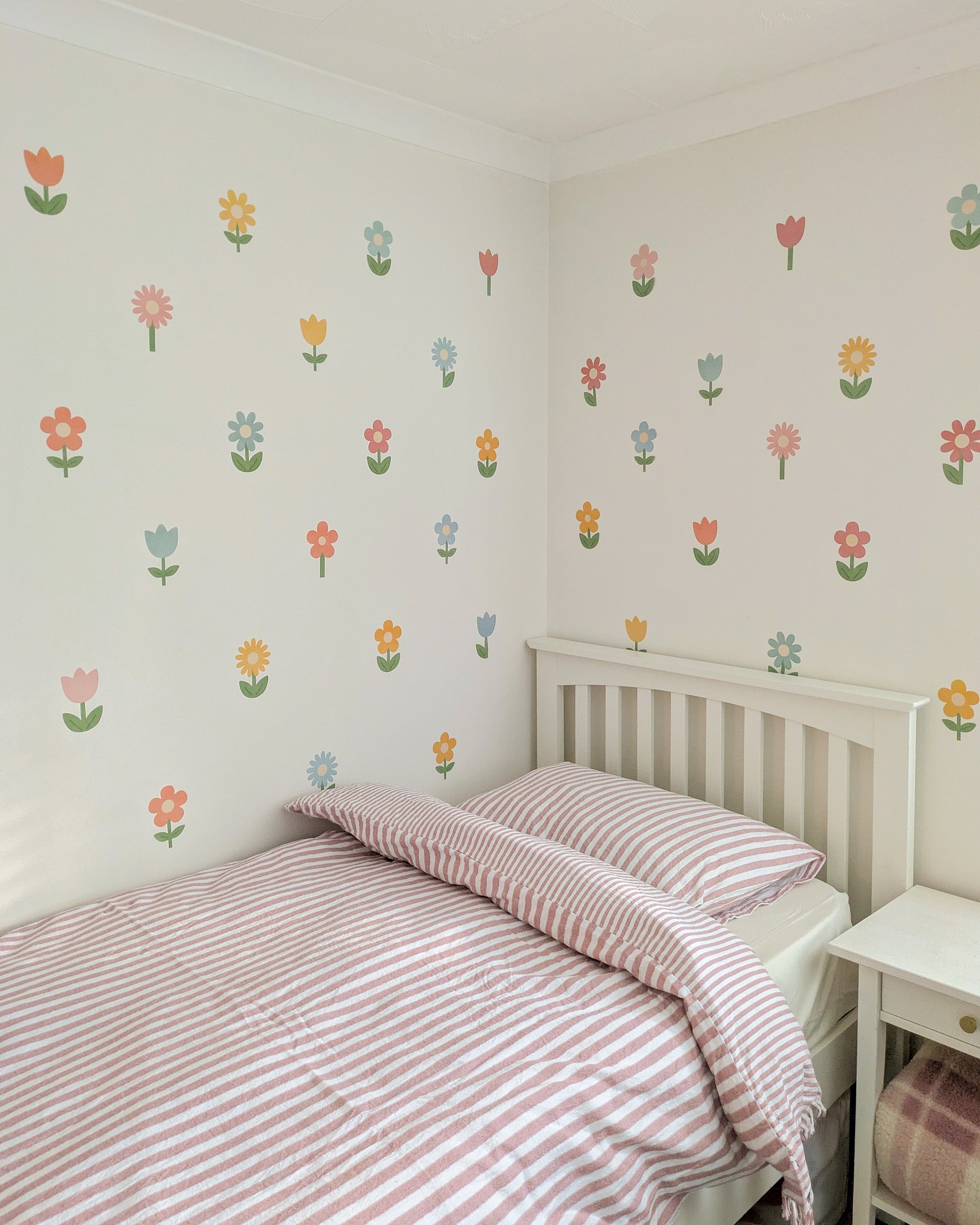 Premium Fabric Nursery Wall Stickers - Pastel Flower Decals