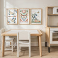 Load image into Gallery viewer, Folk art print set styled with a children's play kitchen