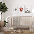 Load image into Gallery viewer, Football Personalised Set of 3 Wall Prints | Choice of Colours - RoseRowanDesign - Wall Art