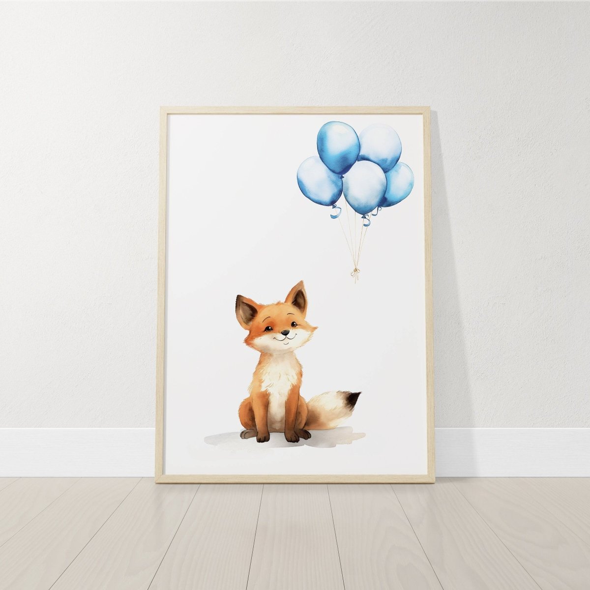 Fox & Balloons Nursery Prints | Set of 3 | Cute Animal Wall Art for Baby Boy's Room - RoseRowanDesign -