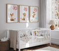Load image into Gallery viewer, Fox & Balloons Nursery Prints | Set of 3 | Neutral Baby Girl Wall Art for Bedroom - RoseRowanDesign -
