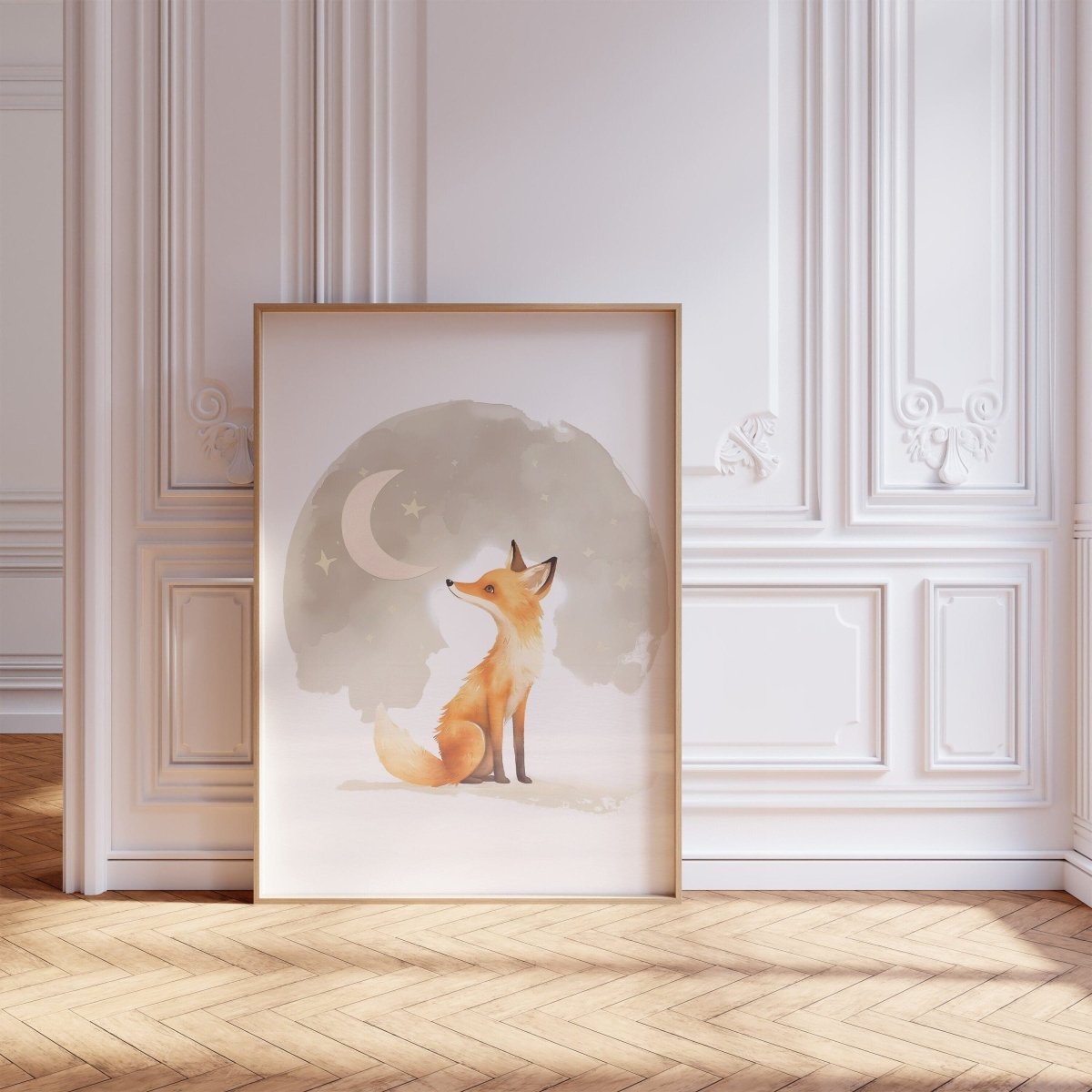 Fox Theme Kids Wall Art | Beige | Set of 3 Nursery Prints - RoseRowanDesign - Wall Art