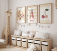 Load image into Gallery viewer, Fruit Personalised Set of 3 Prints | Cherry Nursery Wall Art - RoseRowanDesign - Wall Art