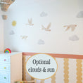 Load image into Gallery viewer, Flying Geese Wall Stickers | Neutral Nursery Wall Decals | Goose Wall Art for Baby & Kids Room