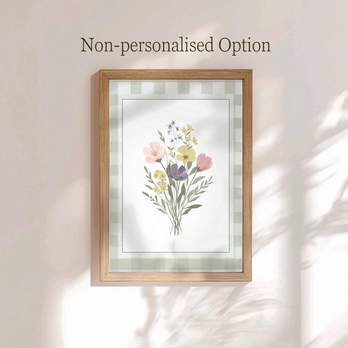 Green Gingham Nursery Prints – Bunny, Goose & Personalised Name Set - RoseRowanDesign -