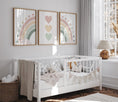 Load image into Gallery viewer, Hearts and Rainbow | Set of 3 Prints | Dusty Pink and Green - RoseRowanDesign - Wall Art