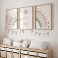 Load image into Gallery viewer, Hearts and Rainbow | Set of 3 Prints | Dusty Pink and Green - RoseRowanDesign - Wall Art