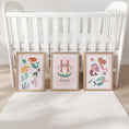 Load image into Gallery viewer, Personalised Mermaid Nursery Prints Set of 3 | Pastel Under the Sea Wall Art with Optional Frames for Girl's Bedroom