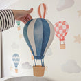 Load image into Gallery viewer, Hot Air Balloon Wall Stickers | Nursery Decals | Colourful Balloons, Clouds & Stars | Removable Fabric Wall Stickers