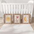 Load image into Gallery viewer, Set of 3 Retro Striped Nursery Wall Art Prints - Sunshine, Moon & Heart Wall art with Optional Frames - You Are So Loved