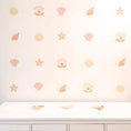 Load image into Gallery viewer, Fabric Seashell Wall Stickers, Shell Nursery Decor, Coastal Wall Decals, Beach Nursery Wall Art, Kids Room Stickers