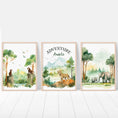Load image into Gallery viewer, Jungle Nursery Prints | Set of 3 | Forest Adventure Wall Art for Unisex Bedroom - RoseRowanDesign -