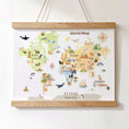 Load image into Gallery viewer, Landmarks & Animal World Map Print – Kids Room, Nursery & Playroom Wall Art