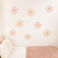 Load image into Gallery viewer, Premium Fabric Nursery Wall Stickers - Daisies - LARGE - Pink & Beige
