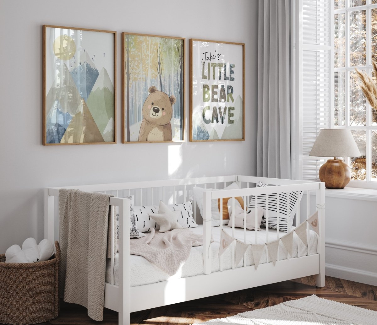 Little Bear Cave | Set of 3 Prints | Forest & Mountain Theme - RoseRowanDesign - Wall Art