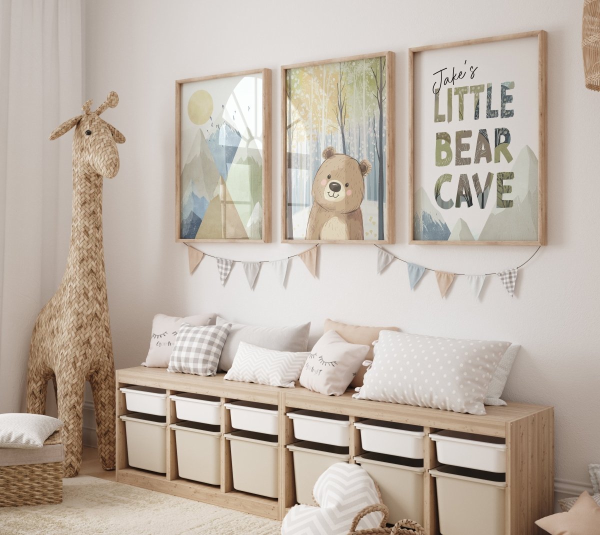 Little Bear Cave | Set of 3 Prints | Forest & Mountain Theme - RoseRowanDesign - Wall Art