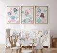 Load image into Gallery viewer, Mermaid Kids Wall Art | Set of 3 Nursery Prints - RoseRowanDesign -