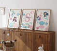 Load image into Gallery viewer, Mermaid Nursery Prints | Set of 3 | Personalised Wall Art for Girls' Room - RoseRowanDesign -