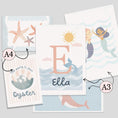 Load image into Gallery viewer, Mermaid Ocean Nursery Gallery Wall Prints – Girls Sea Wall Art Set - RoseRowanDesign -