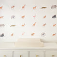 Load image into Gallery viewer, Mini Safari Animal Fabric Wall Stickers | Set of 24