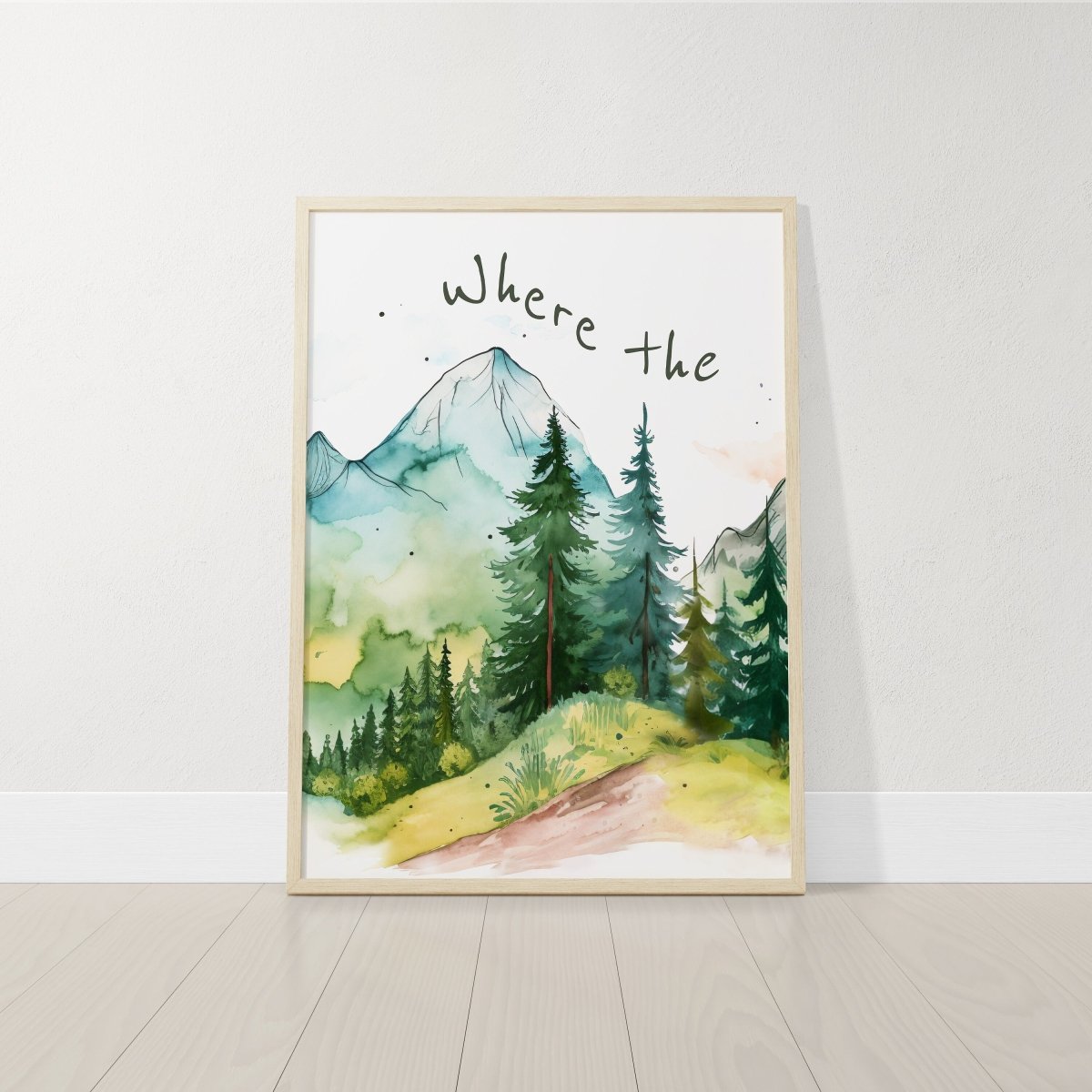 Mountain Nursery Prints | Set of 3 Forest Decor | Green Nursery Wall Art - RoseRowanDesign - Wall Art