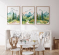 Load image into Gallery viewer, Mountain Nursery Prints | Set of 3 Forest Decor | Green Nursery Wall Art - RoseRowanDesign - Wall Art