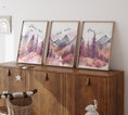 Load image into Gallery viewer, Mountain Nursery Prints | Set of 3 Forest Decor | Pink Nursery Wall Art - RoseRowanDesign - Wall Art