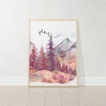 Load image into Gallery viewer, Mountain Nursery Prints | Set of 3 Forest Decor | Pink Nursery Wall Art - RoseRowanDesign - Wall Art