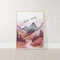 Load image into Gallery viewer, Mountain Nursery Prints | Set of 3 Forest Decor | Pink Nursery Wall Art - RoseRowanDesign - Wall Art