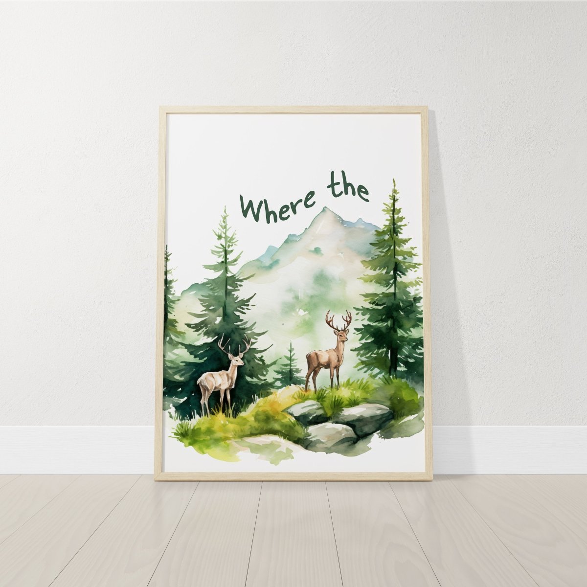 Mountain Nursery Prints | Set of 3 | Green Forest Adventure Wall Art for Unisex Bedroom - RoseRowanDesign -