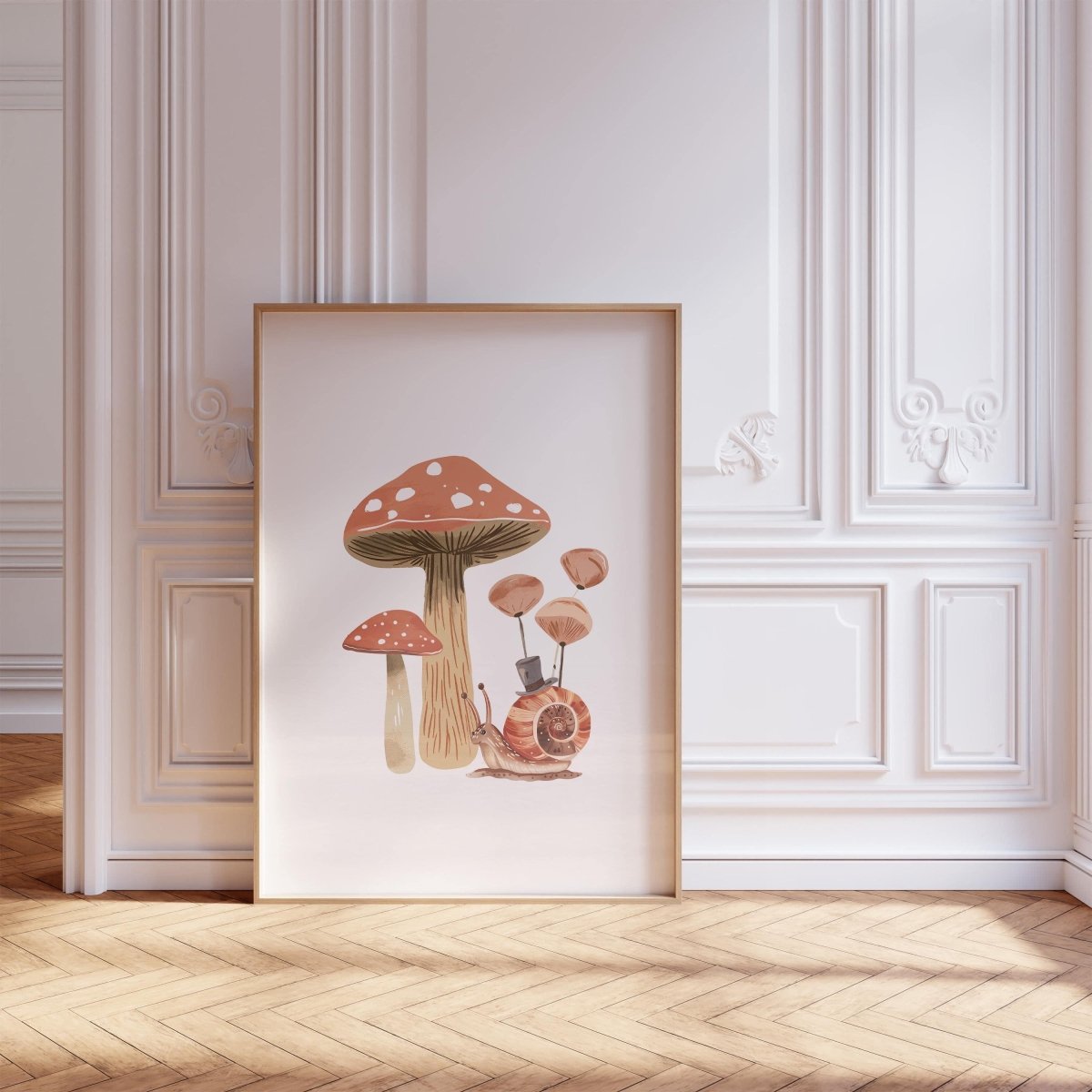Mushroom Nursery Prints | Set of 3 | Neutral Boho Forest Wall Art for Kids' Bedroom - RoseRowanDesign -