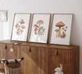 Load image into Gallery viewer, Mushroom Nursery Prints | Set of 3 | Neutral Boho Forest Wall Art for Kids' Bedroom - RoseRowanDesign -